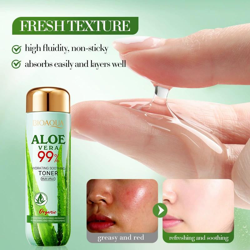 Hydrated Ever Toner with 99% Aloe Vera Extract & Hyaluronic Acid for Moisturizing, Locks in Water, Soothing and Repairs Sun Damage, 4.58 Oz