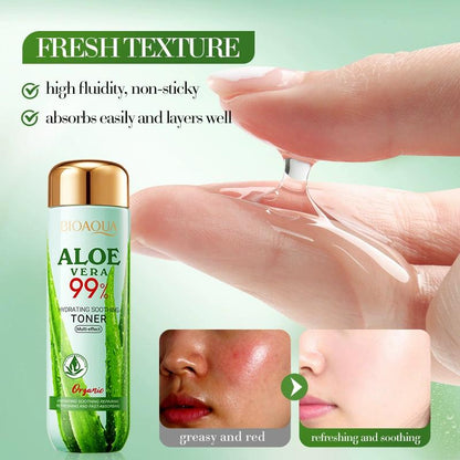 Hydrated Ever Toner with 99% Aloe Vera Extract & Hyaluronic Acid for Moisturizing, Locks in Water, Soothing and Repairs Sun Damage, 4.58 Oz